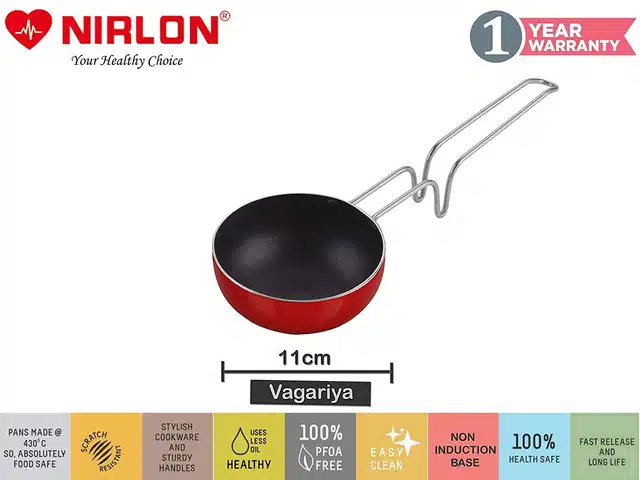 Non-Stick Tadka Pan (Red, 11 cm)