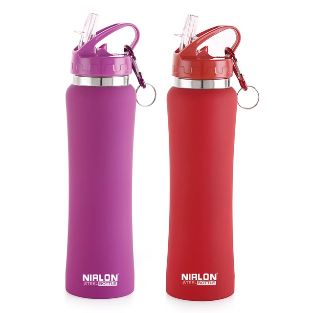 Nirlon Stainless Steel Sipper Water Bottle (Multicolor, 750 ml) (Pack of 2)