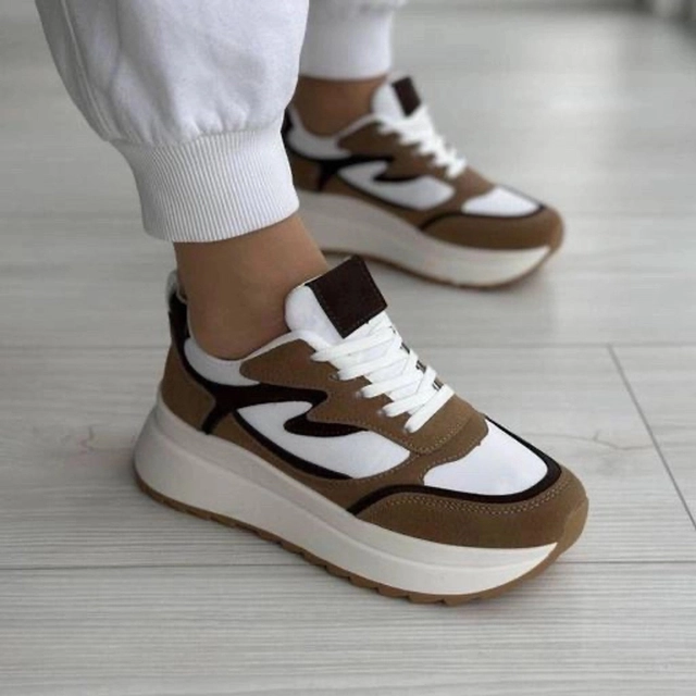 Casual Shoes for Women (Brown & White, 3)