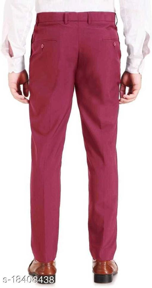 Polyester Formal Pant for Men (Maroon, 28)