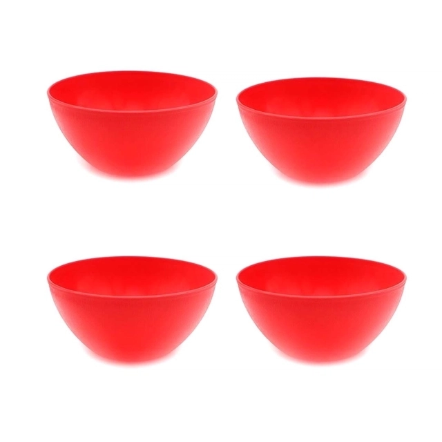 DREAM HOME Plastic Bowl, Microwave Safe( 1.1 L, Pack of 4, Assorted)