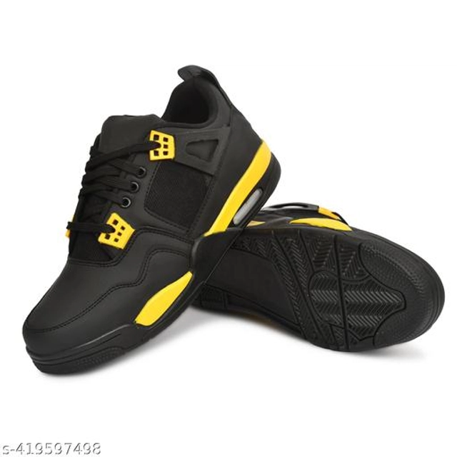 Casual Shoes for Men (Yellow & Black, 6)