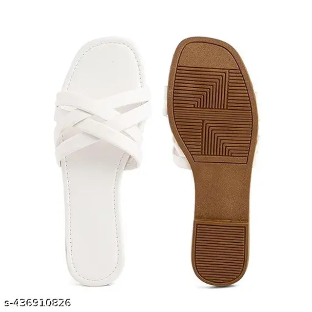 Flats for Women (White, 4)