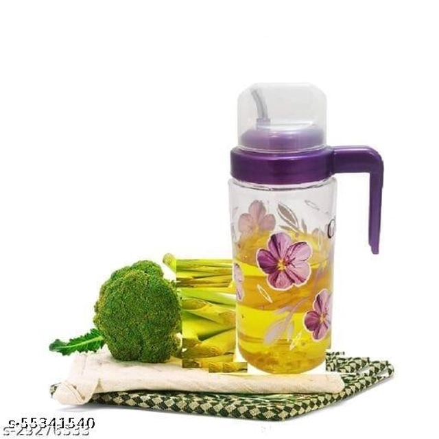 Plastic Oil Dispenser Bottle (Purple, 990 ml)