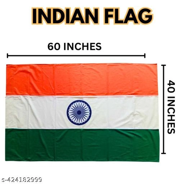 Fabric Indian Flag (Multicolor, 60x40 inches)