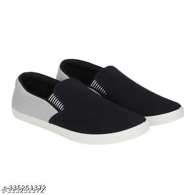 Loafers for Men (Grey & Black, 6)