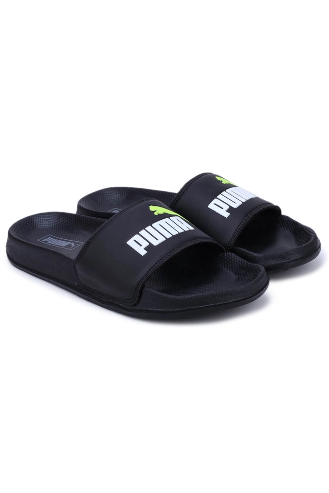 Printed Sliders for Men (Black, 6)