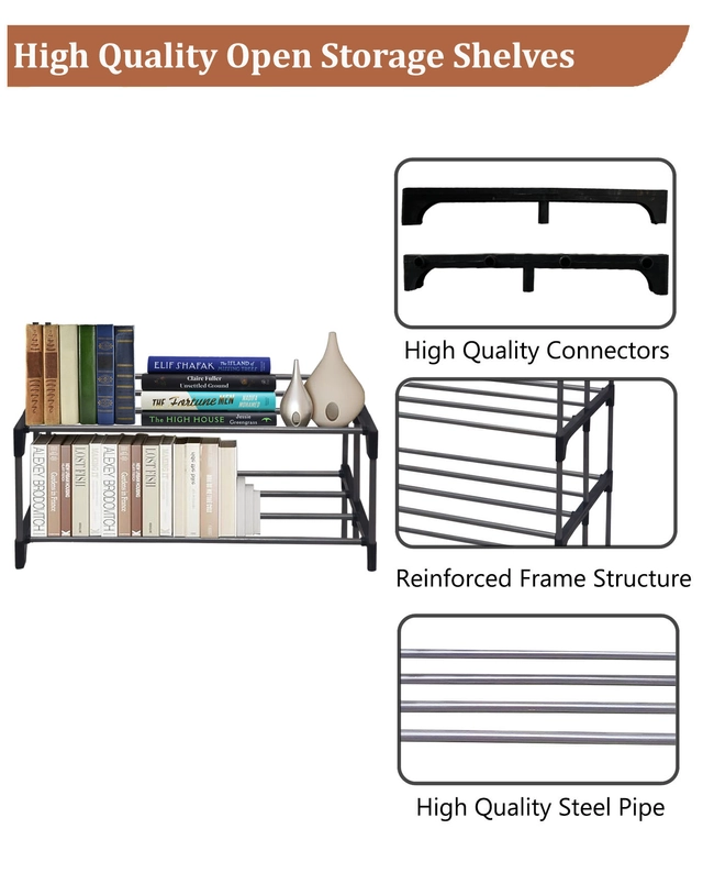 2 Layers Book Shelf (Black)