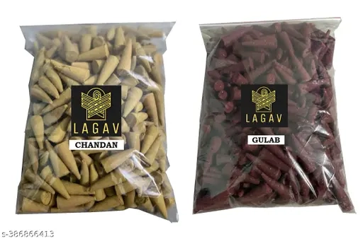 LAGAV Chandan with Rose Incense Dhoop (240 g, Pack of 2)