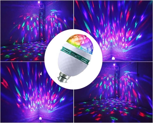 360° Rotatable Crystal LED Disco Bulb (Multicolor, 3 W)