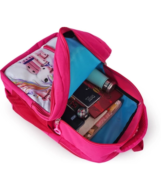 Polyester Backpack for Kids (Pink, 25 L)