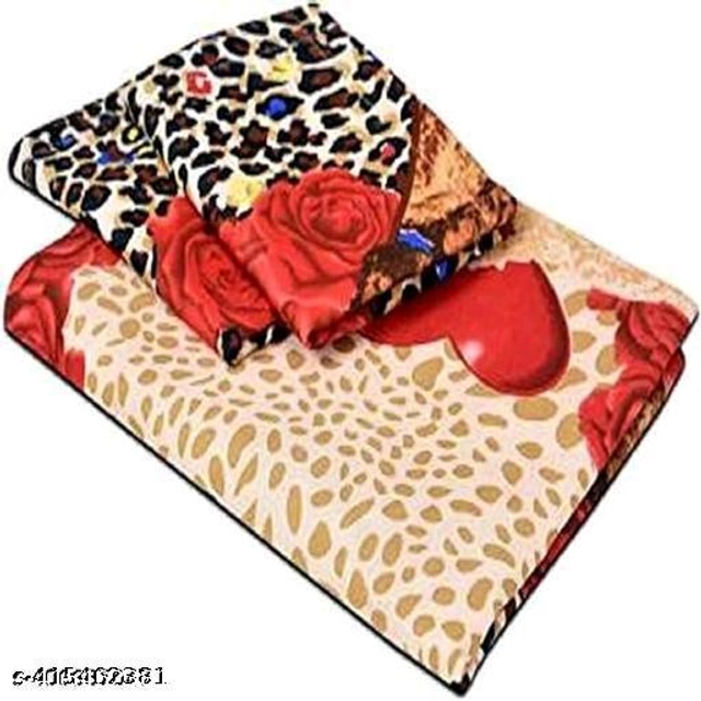 Polycotton Double Size Bedsheet with 2 Pillow Covers (Multicolor, 90x90 inches)