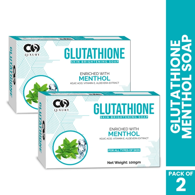 Co-Luxury Glutathione Menthol Skin Brightening Bathing Soap (100 g, Pack of 2)