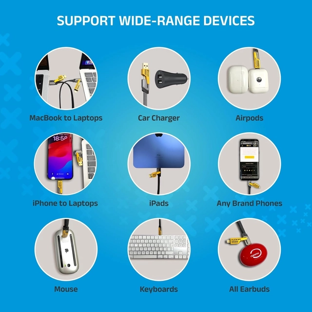 Metal 4 in 1 Ports Fast Charging & Data Transfer Cable (Multicolor)