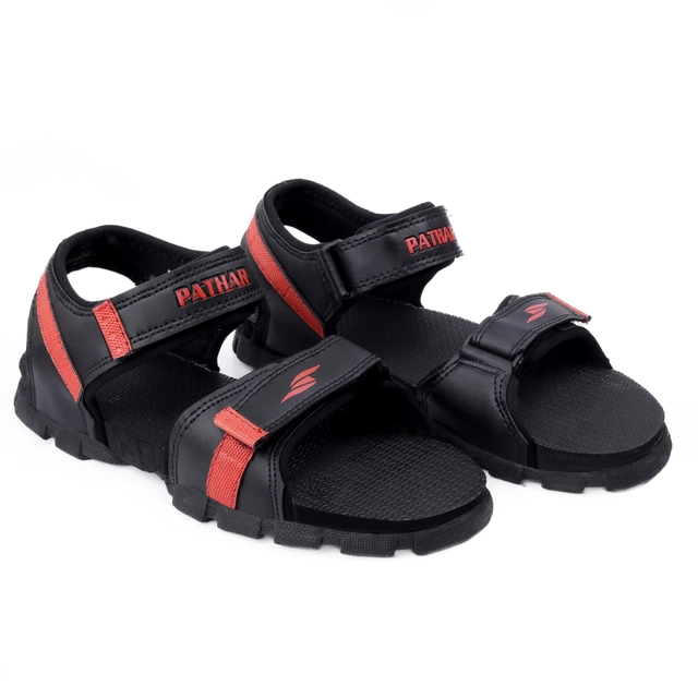 Sandals for Men (Red & Black, 6)