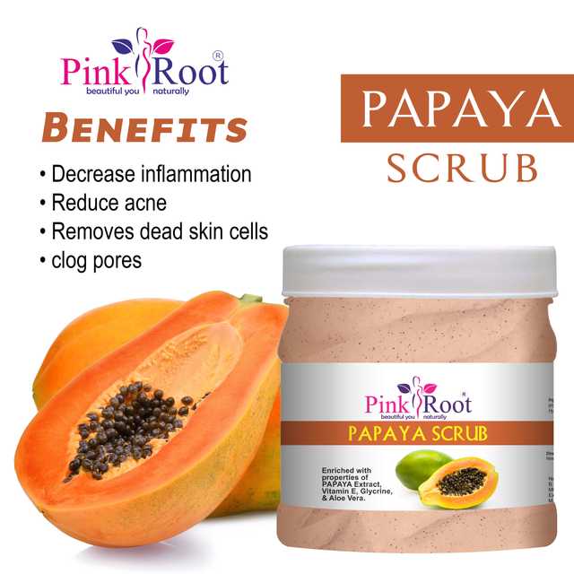 Pink Root Papaya Face Scrub (Pack Of 1, 500 ml) (MI-152)