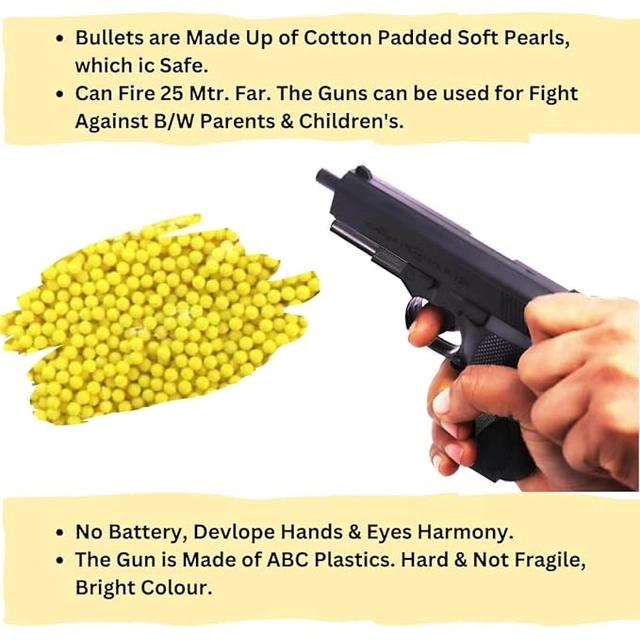 Plastic Gun with Bullets for Kids (Multicolor, Set of 1)