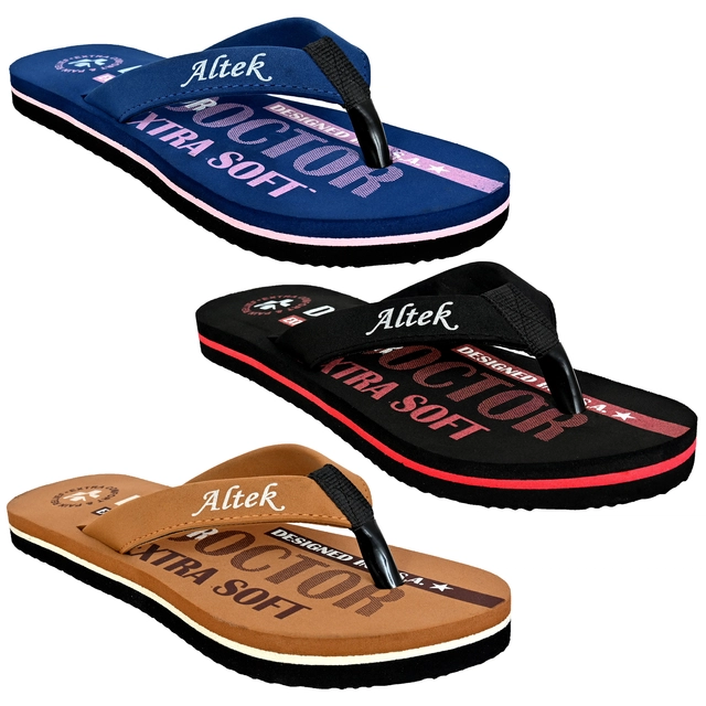 Flip-Flops for Women (Multicolour, 3) (Pack of 3)