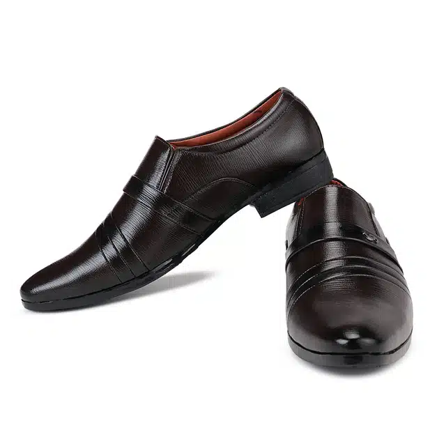 Bersache Men's Formal Shoes (Brown, 10) (VKI-2)