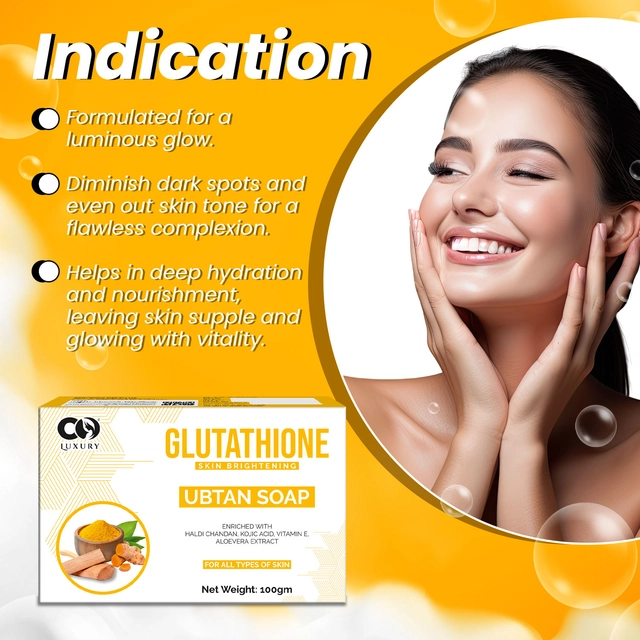 Co-Luxury Glutathione Ubtan Skin Brightening Bathing Soap (100 g, Pack of 2)