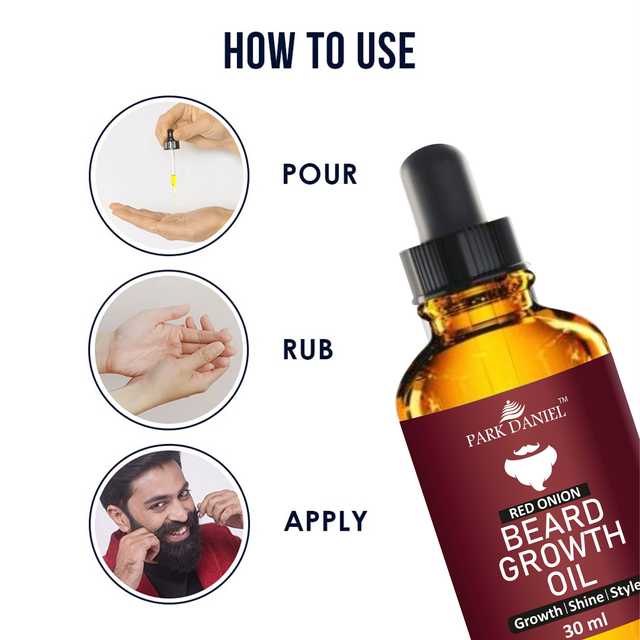 Park Daniel Red Onion Beard growth Oil & Wooden U Shape Beard Comb (Pack Of 2) (30 ml, 2.5 inches) (SE-821)