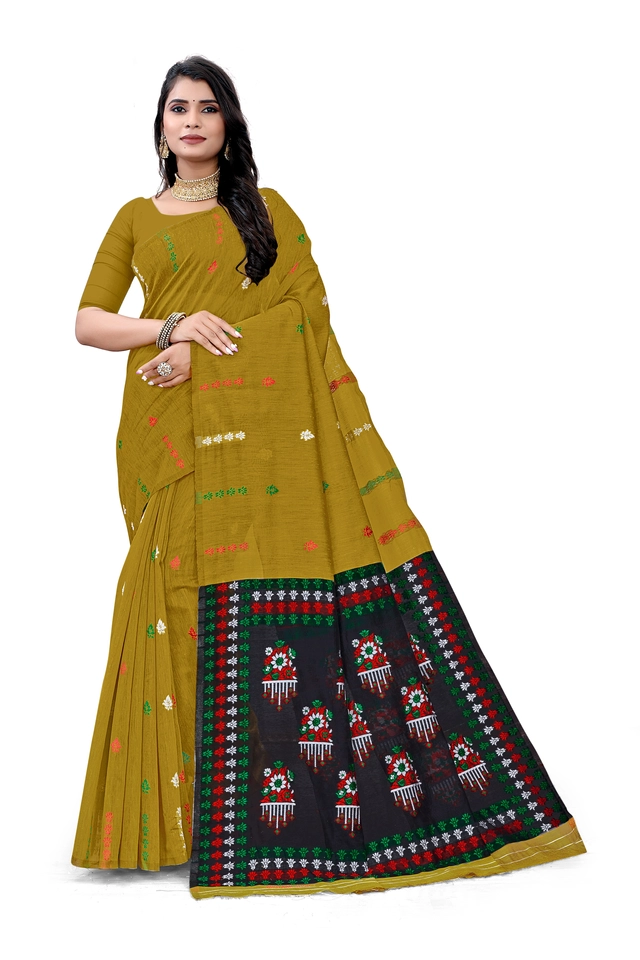 Cotton Silk Woven Design Saree for Women (Multicolor, 6.3 m)