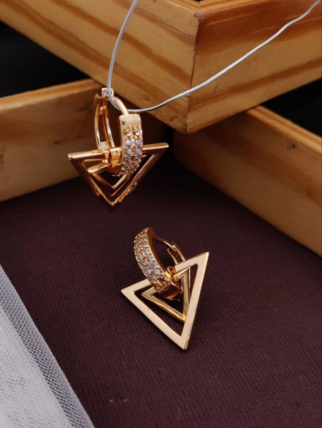 Alloy Gold Plated Earrings for Women (Rose Gold)