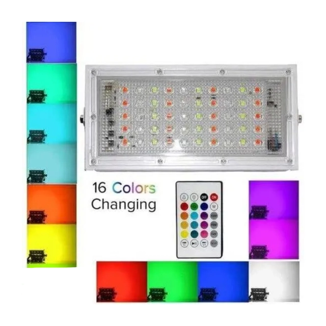 Waterproof Remote Control 7 Modes LED Wall Light (Multicolor, 50 W)