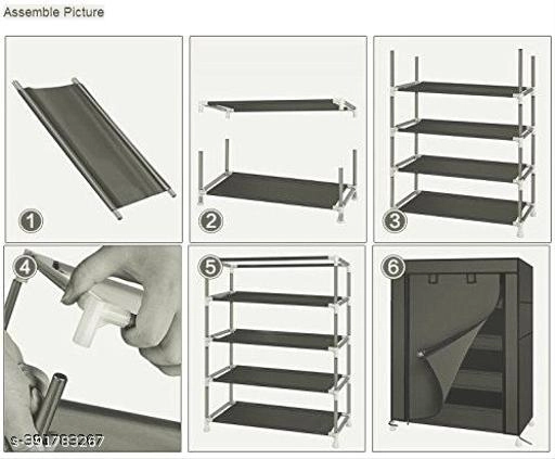 Metal 6 Layer Collapsible Multipurpose Rack (Grey)