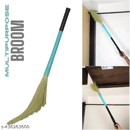 Plastic Floor Cleaning Broom (Multicolor)