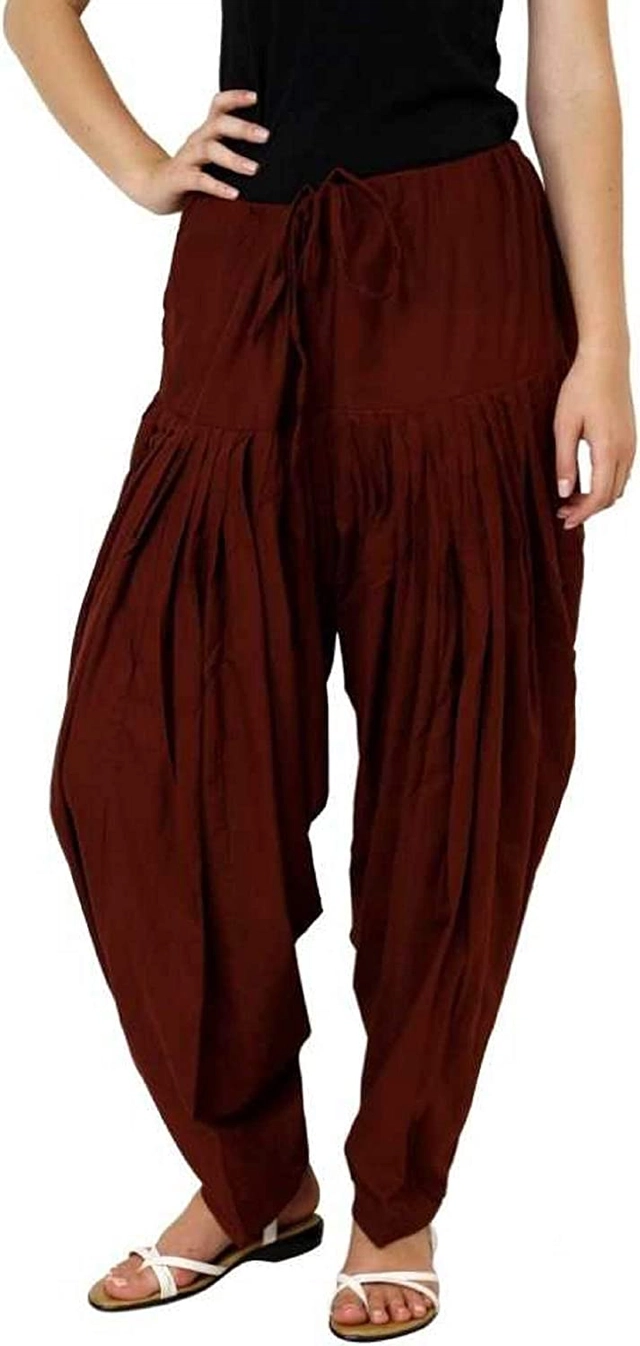 Cotton Solid Patiala for Women (Maroon, 28)