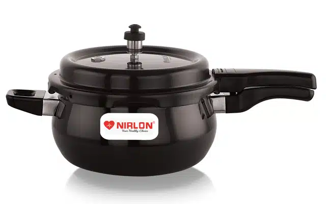 Hard Anodised Pressure Cooker with Lid (Black, 5 L)