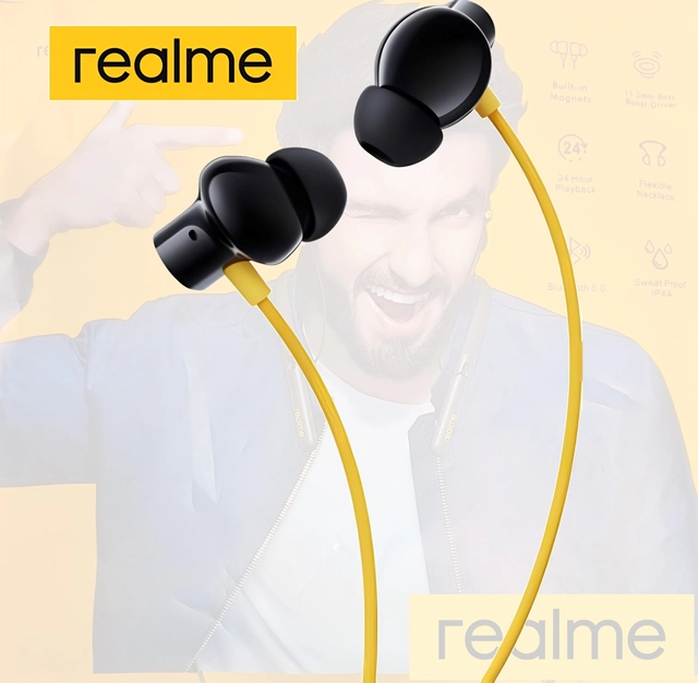 Realme Wired in Ear Earphones with Mic (Black & Yellow)