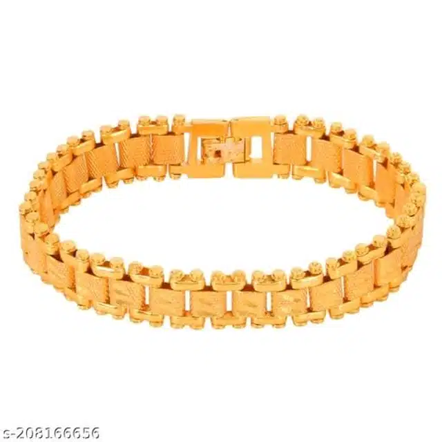 Designer Chain with Bracelet for Men & Boys (Gold, Set of 2)