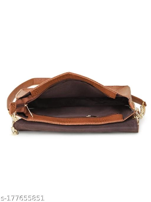 Synthetic Sling Bag for Women (Brown, )