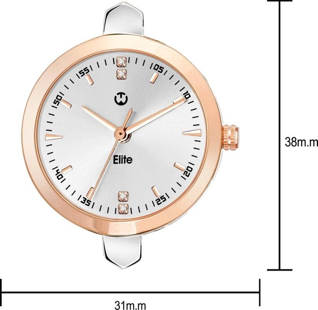 Analog Watch for Women (Silver & Rose Gold)