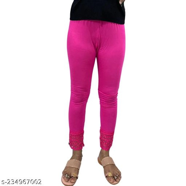 Viscose Lycra Leggings for Women (Multicolor, 26) (Pack of 3)