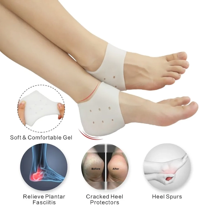 Silicone Heel cushion (White, Free Size)