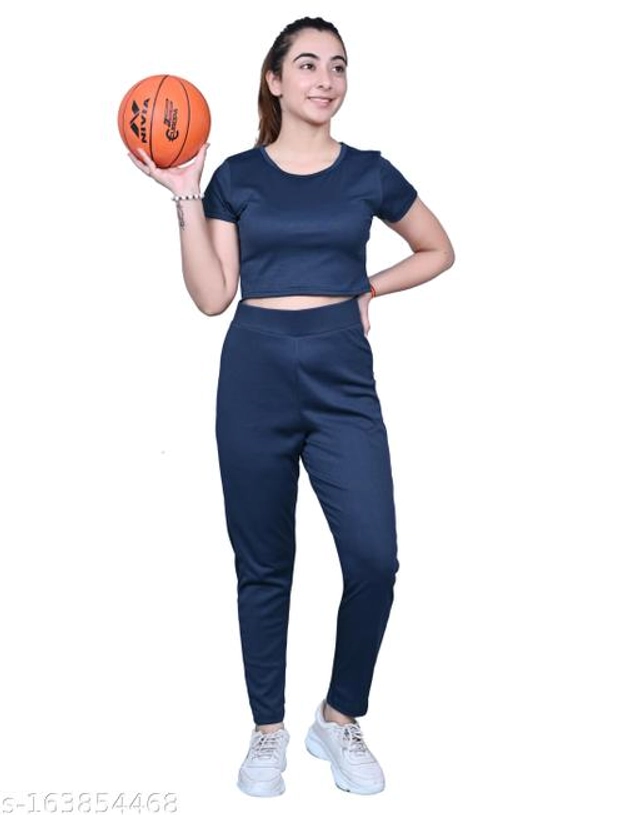 Polycotton Tracksuit for Women (Navy Blue, S)