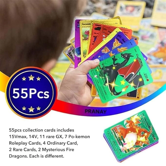 Foil 55 Pcs Playing Cards for Kids (Multicolor, Set of 1)