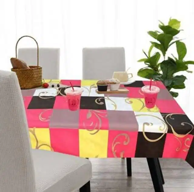PVC Printed Table Cover (Multicolor, 40x54 Inches)