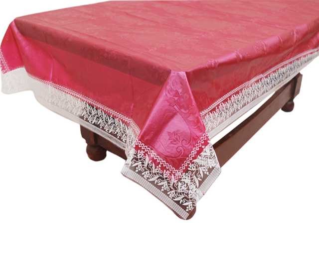E-Retailer PVC Waterproof Center Table Cover (Maroon, 60X40 Inches) (SPM-36)
