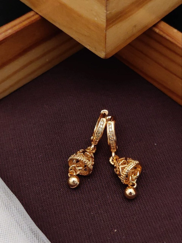 Alloy Gold Plated Earrings for Women (Rose Gold)