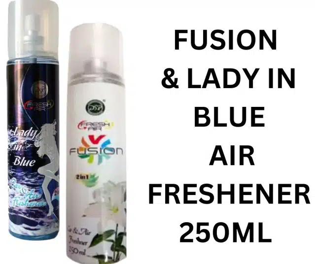 DSP Fusion with Lady In Blue 2 in 1 Car & Air Freshener (Pack of 2, 250 ml)