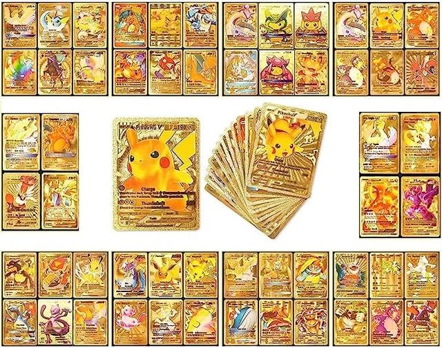 Foil 55 Pcs Playing Cards for Kids (Gold, Set of 1)