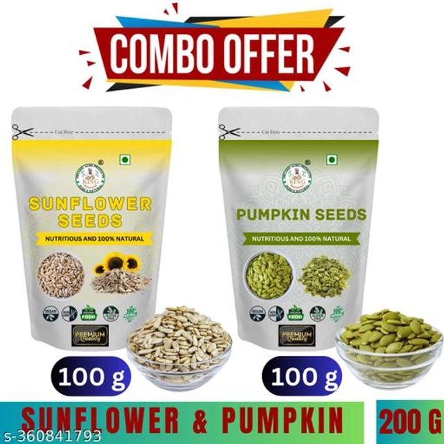 Combo Raw Pumpkin Seeds with Sunflower Seed (100 g, Pack of 2)