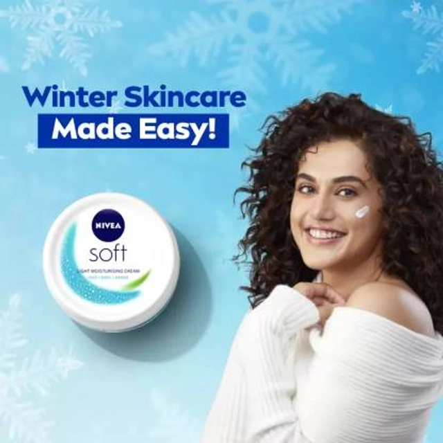 NIVEA Soft Light Moisturizer For Face, Hand & Body, Instant Hydration,Non-Greasy Cream  (200 ml)