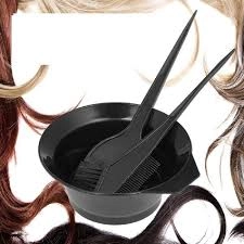 Combo of 3 Pcs Dye Brushes with Mixing Bowl for Hair Colour (Black, Set of 2)