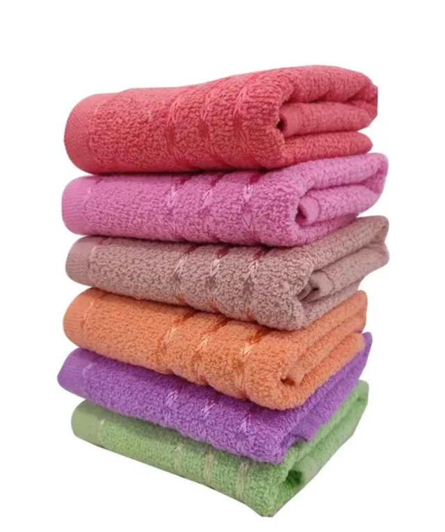 Cotton Solid Hand Towel (Multicolor, Pack of 4)