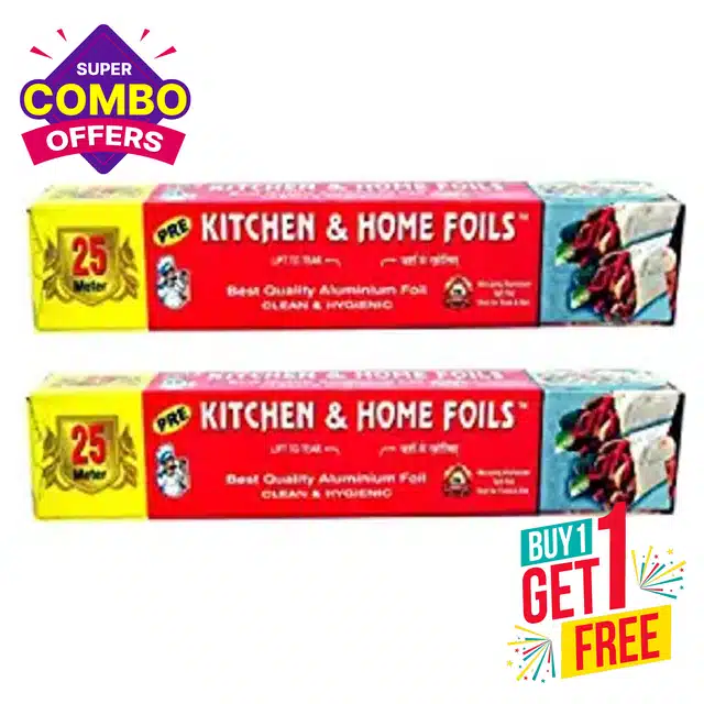 Aluminium Foil Roll (Silver, 25 m) (Pack of 2)